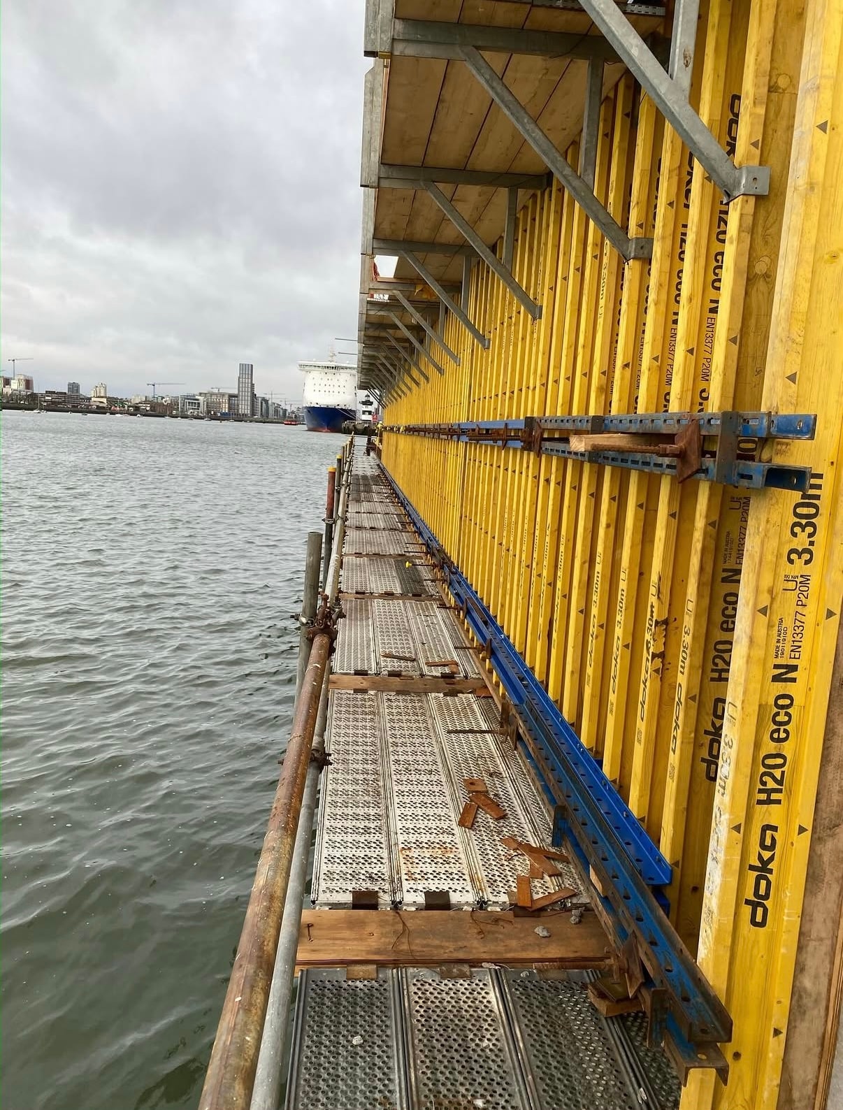 Doka formwork system on waterfront construction site